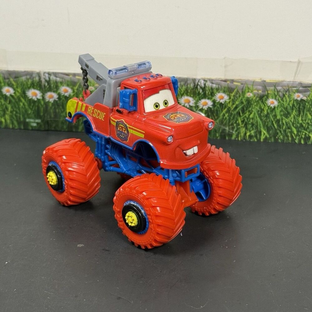Disney Pixar Cars Custom Monster Truck Race And Rescue Mater Red Blue
